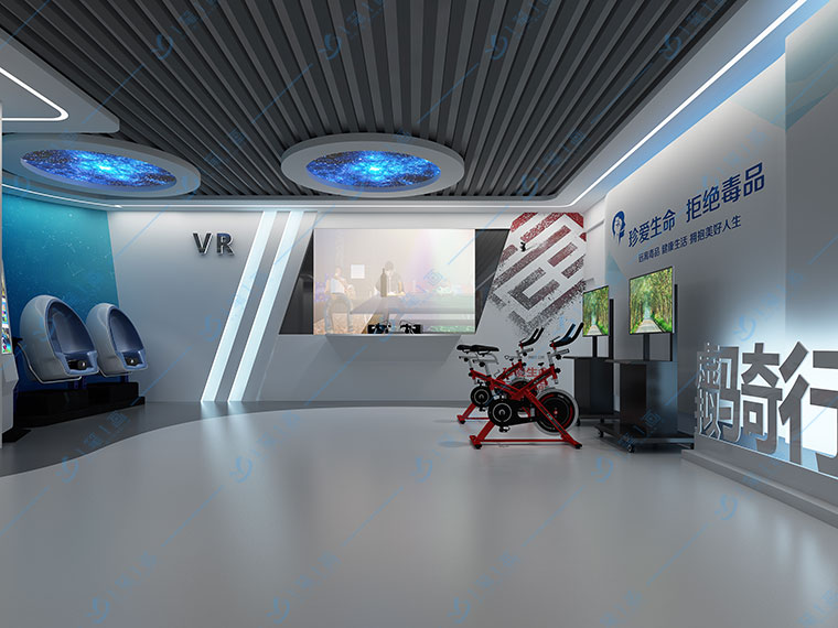 多媒體互動禁毒教育基地-禁毒VR面部互動設備吸毒后面